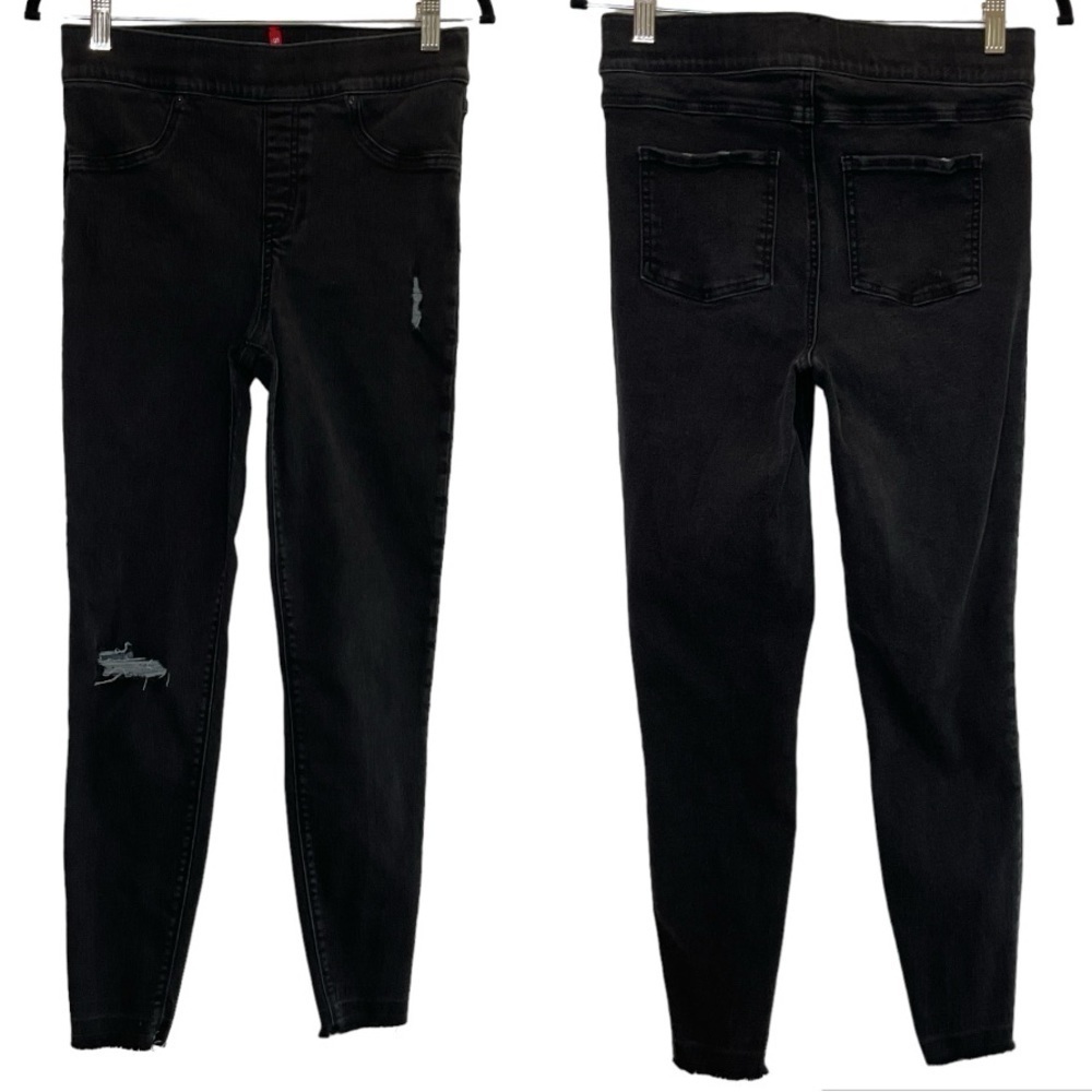 Spanx vintage Distressed Raw Hem Jeans Black Size Mediium
